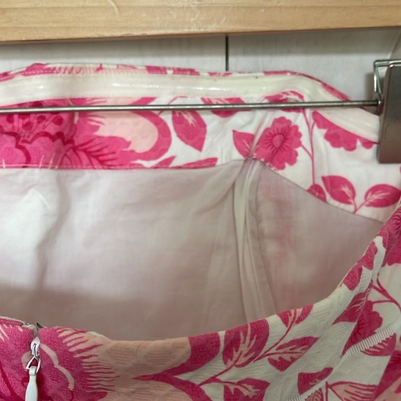 SOUTHERN TIDE strapless pink white dress pockets size 6 small floral rush - Picture 7 of 9